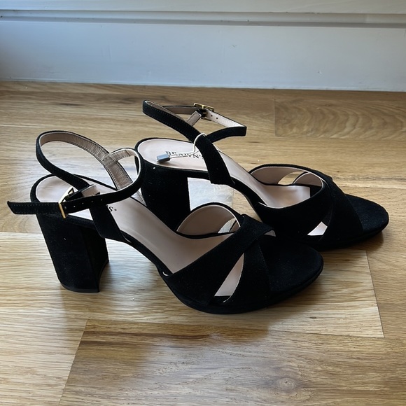 NWT SUPER COMFY Brawn’s women’s platform suede sandals. Black. Size 10. UK 40. - Picture 2 of 11